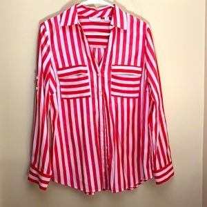 New York & Co striped button up